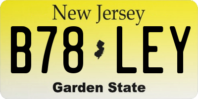 NJ license plate B78LEY