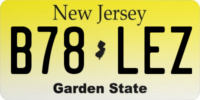 NJ license plate B78LEZ