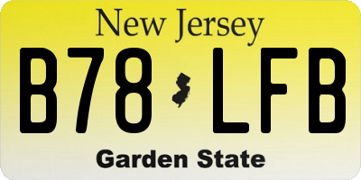 NJ license plate B78LFB