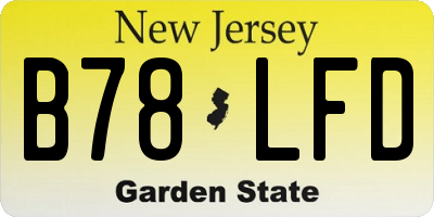 NJ license plate B78LFD