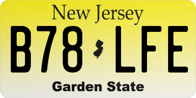 NJ license plate B78LFE