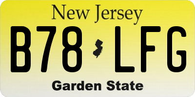 NJ license plate B78LFG