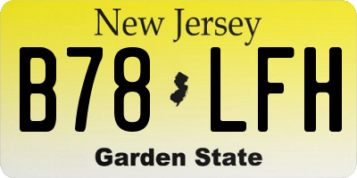 NJ license plate B78LFH