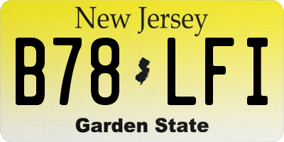 NJ license plate B78LFI
