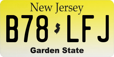 NJ license plate B78LFJ