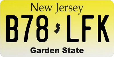 NJ license plate B78LFK