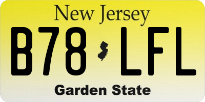 NJ license plate B78LFL