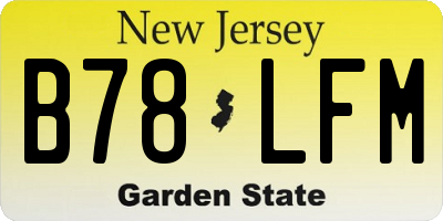 NJ license plate B78LFM