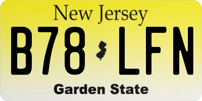 NJ license plate B78LFN
