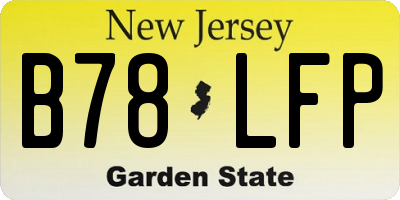 NJ license plate B78LFP