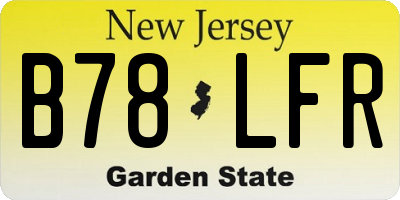 NJ license plate B78LFR