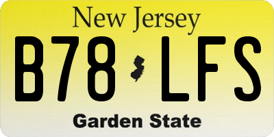 NJ license plate B78LFS
