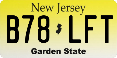 NJ license plate B78LFT