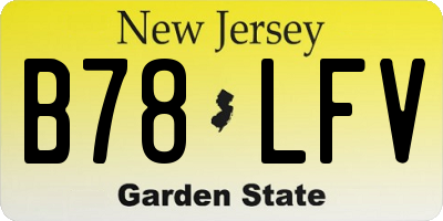 NJ license plate B78LFV