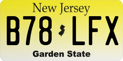 NJ license plate B78LFX