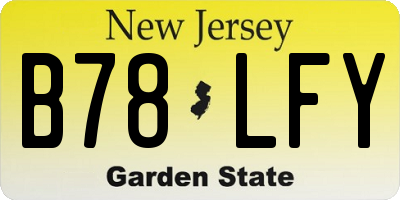 NJ license plate B78LFY