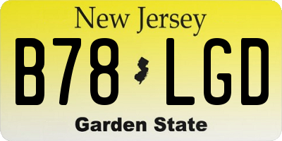 NJ license plate B78LGD