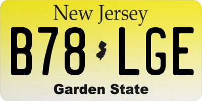 NJ license plate B78LGE