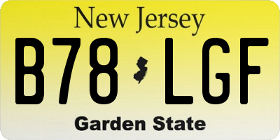 NJ license plate B78LGF