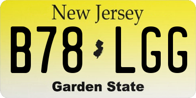 NJ license plate B78LGG