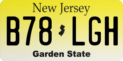 NJ license plate B78LGH