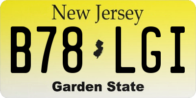 NJ license plate B78LGI