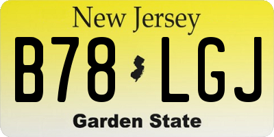 NJ license plate B78LGJ