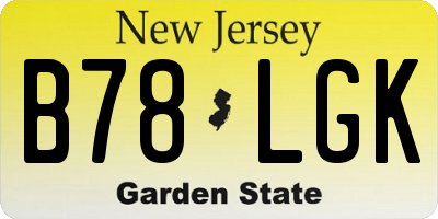 NJ license plate B78LGK