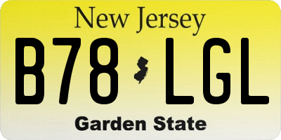 NJ license plate B78LGL