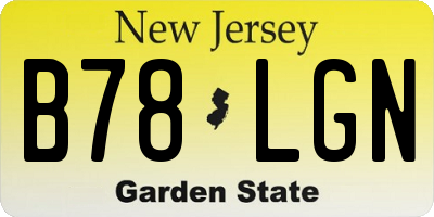 NJ license plate B78LGN