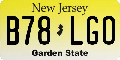 NJ license plate B78LGO