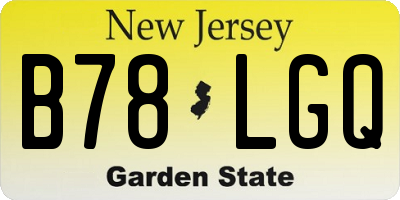 NJ license plate B78LGQ