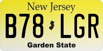 NJ license plate B78LGR