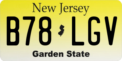 NJ license plate B78LGV