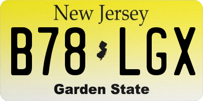 NJ license plate B78LGX