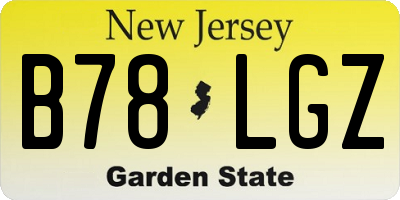 NJ license plate B78LGZ