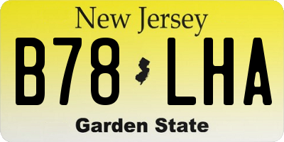 NJ license plate B78LHA