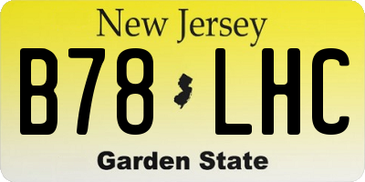 NJ license plate B78LHC