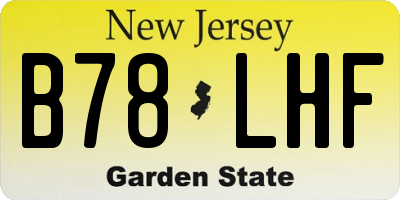 NJ license plate B78LHF