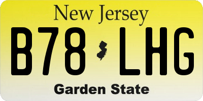 NJ license plate B78LHG