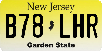 NJ license plate B78LHR