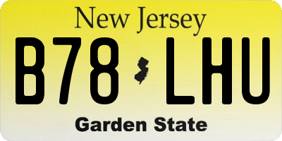 NJ license plate B78LHU