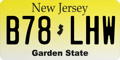 NJ license plate B78LHW
