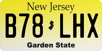 NJ license plate B78LHX