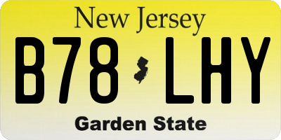 NJ license plate B78LHY