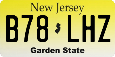 NJ license plate B78LHZ