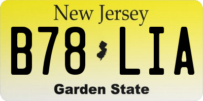 NJ license plate B78LIA