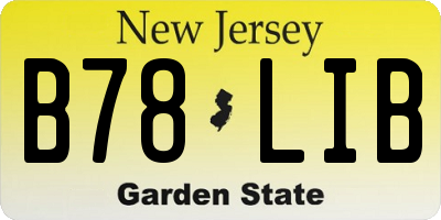 NJ license plate B78LIB