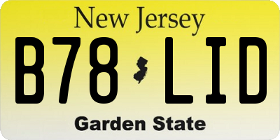 NJ license plate B78LID