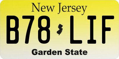 NJ license plate B78LIF